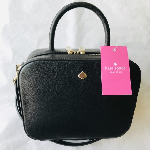 kate spade Handbags - Kate Spade Maddy Top Handle Crossbody Camera Leather Bag Purse Black